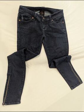 Genetic Denim Dark Indigo Ankle Zip Skinny Jeans